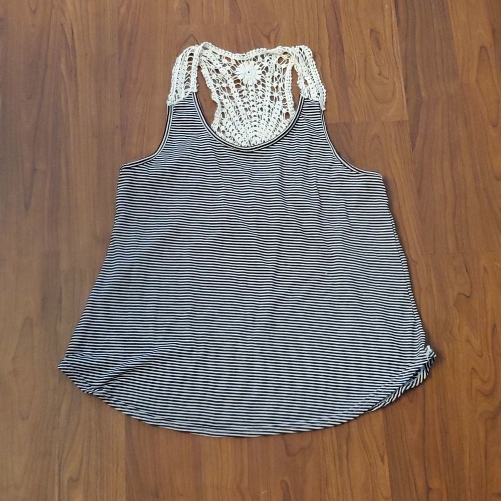 Stripped crochet racerback tank
